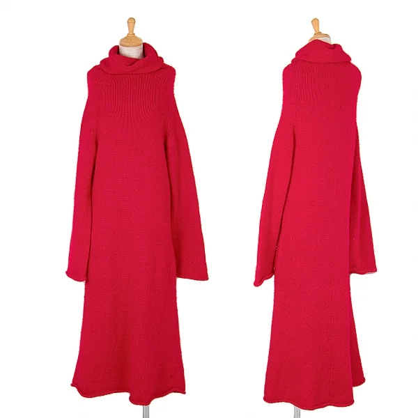 ヨウジヤマモト ファムYohji Yamamoto FEMME ウールコットンハイネックニットワンピース