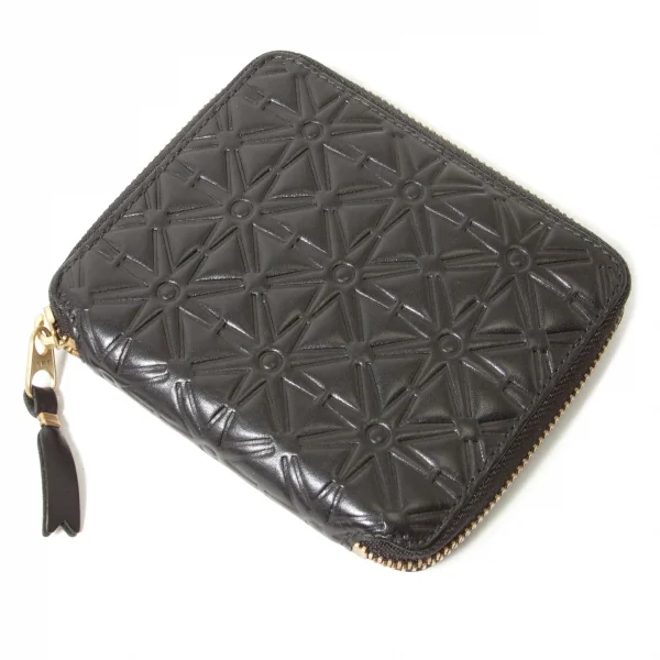 コムデギャルソンCOMME des GARCONS 型押しレザーラウンドジップ