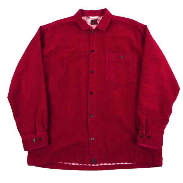 Papas Cotton Velours Shirt Jacket Bordeaux M K-45519_001