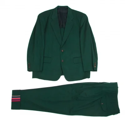 コムデギャルソン オム プリュス Comme des Garcons HOMME PLUS 裾テープウールギャバセットアップスーツ グリーン