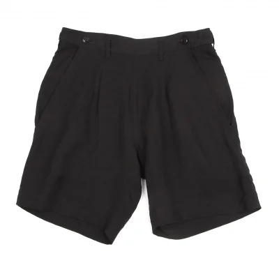 【SALE】ワイズY's テンセルリネンサイドベルトハーフパンツ 黒