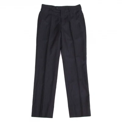 【SALE】ポールスミスPaul Smith (エルメネジルドゼニア Ermenegildo Zegna 生地）ストライプウールパンツ 紺