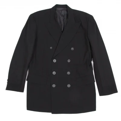 【SALE】ジャンポールゴルチエ オムJean Paul GAULTIER HOMME サマーウールピークドラペルダブルブレストジャケット 黒