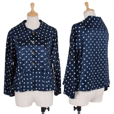 【SALE】トリコ コムデギャルソンtricot COMME des GARCONS アセテート水玉ラウンドカラープルオーバーシャツ