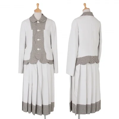 【最終値下げ】コムコム コムデギャルソンCOMME des GARCONS 千鳥格子リバースデザインセットアップスーツ 白黒オフ