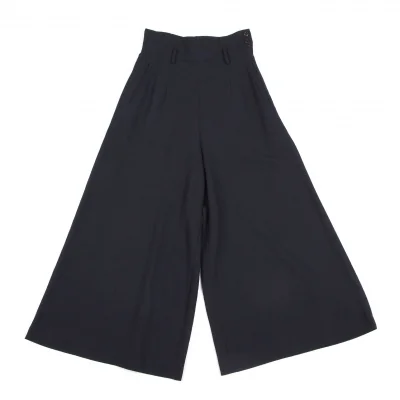 アツロウタヤマATSURO TAYAMA レーヨンウールワイドパンツ 紺
