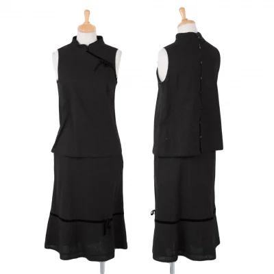 【SALE】ケイタマルヤマKEITA MARUYAMA リボンテープハイネックセットアップ 黒