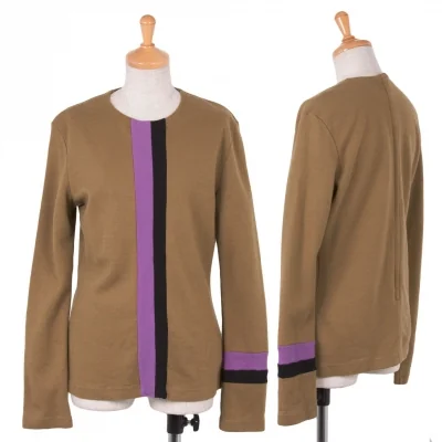 コムデギャルソン×ペギーモフィットCOMME des GARCONS×Peggy offitt ライン切替縮絨カットソー モカ黒紫