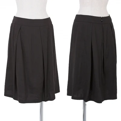 シビラSybilla リネンレーヨンタックスカート 墨黒