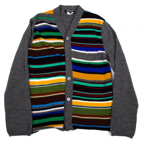 COMME des GARCONS HOMME カーディガン ボーダー切り替え