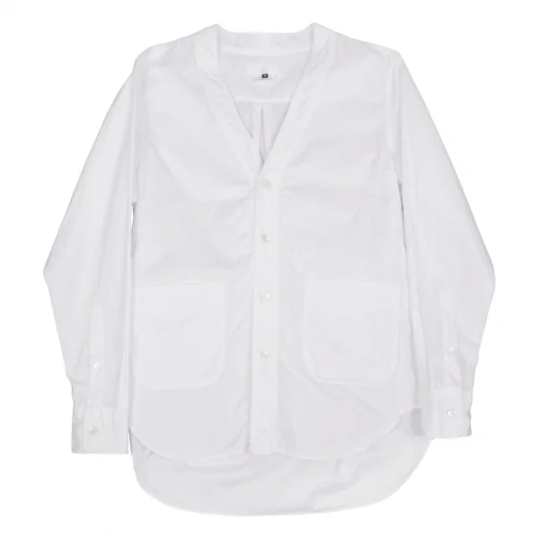 GANRYU Long Cotton No collar Shirt White S K-46804_001