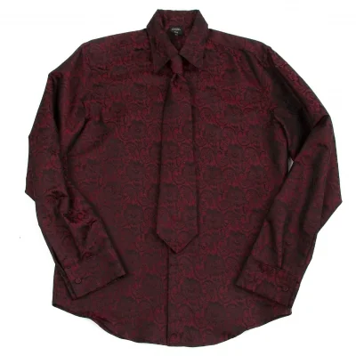 ジャンポールゴルチエ オムJean Paul GAULTIER HOMME シルク混フラワージャガードネクタイ付シャツ
