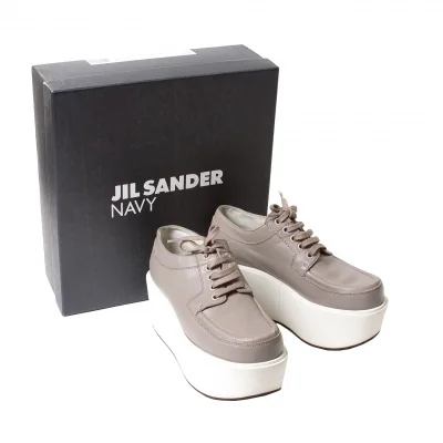 ジルサンダーネイビーJIL SANDER NAVY 厚底レザーシューズ