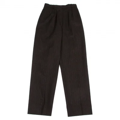ブルックスブラザーズBrooks Brothers ストライプウールパンツ ６４ー９１ 濃茶