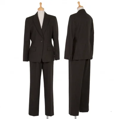 ブルックスブラザーズBrooks Brothers ストライプウールセットアップスーツ 9AR・６４ー９１ 濃茶グレー