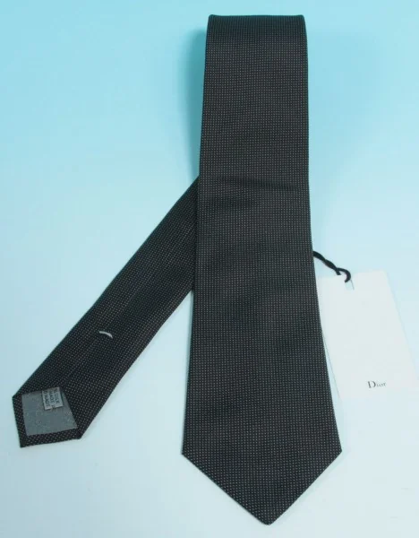 Brand new ! Dior HOMME polka dots silk tie Black  K-3399_001