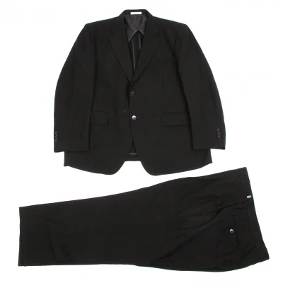 カンサイヤマモトオムKANSAI YAMAMOTO HOMME ウールセットアップスーツ 黒