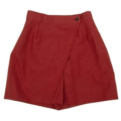 【SALE】ジュニアゴルチエJUNIOR GAULTIER ウールポリラップデザインショートパンツ レンガ