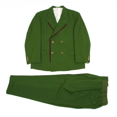 コムデギャルソン オムプリュスCOMME des GARCONS HOMME PLUS 前立てデザイン4Bウールセットアップスーツ 緑