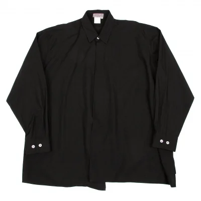 ヨウジヤマモト プールオムYohji Yamamoto POUR HOMME1Bフロントオープンコットンシャツ