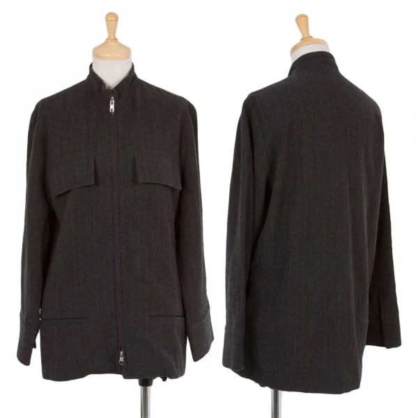 【SALE】ワイズY's ストライプジップシャツブルゾン