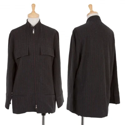 【SALE】ワイズY's ストライプジップシャツブルゾン