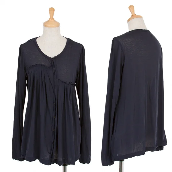 (SALE) Y's Cotton Peated Cardigan Navy 2 K-47641_001