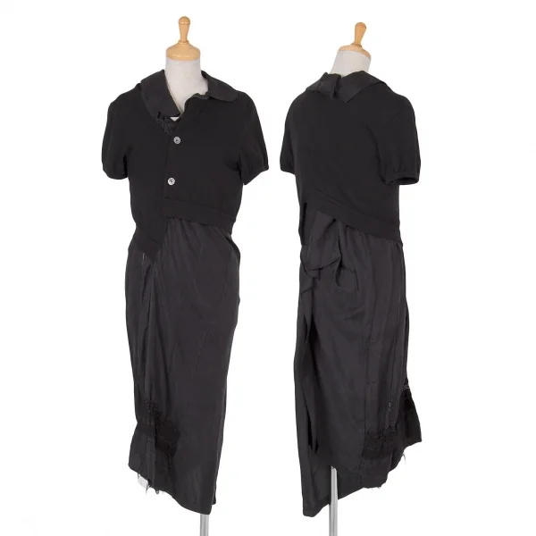 美品　ドッキングニットプリーツワンピース 黒　ジュンヤワタナベコムデギャルソン JUNYA WATANABE COMME des GARCONS - 美品 ドッキングニット