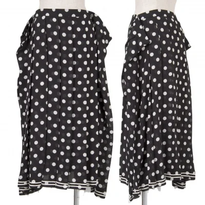 【SALE】ジュンヤワタナベ コムデギャルソンJUNYA WATANABE COMME des GARCONS ドットシースルーポリプリーツスカート 黒白