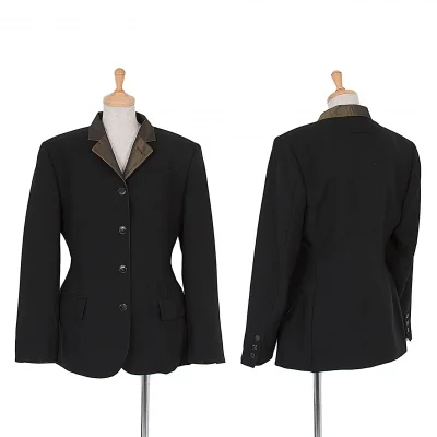 【SALE】ジャンポールゴルチエファムJean Paul GAULTIER FEMME シルク総裏ウールストライプジャケット 黒