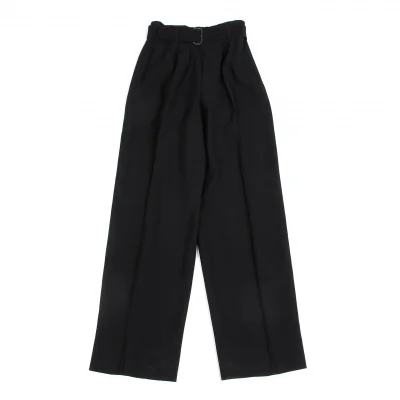 【SALE】ジャンポールゴルチエ ファムJean Paul GAULTIER FEMME ベルト付きウールストライプパンツ 黒