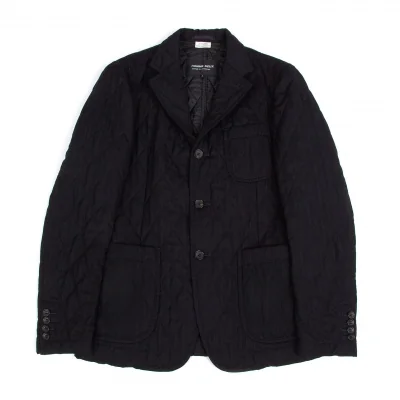 【SALE】コムデギャルソンオムドゥCOMME des GARCONS HOMME DEUX 中綿キルトストライプテーラードジャケット 濃紺