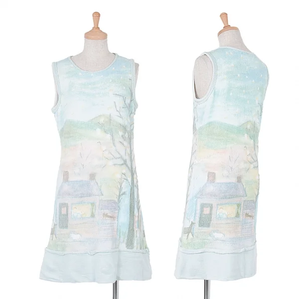 ツモリチサトTSUMORI CHISATO 風景プリントスウェットワンピース