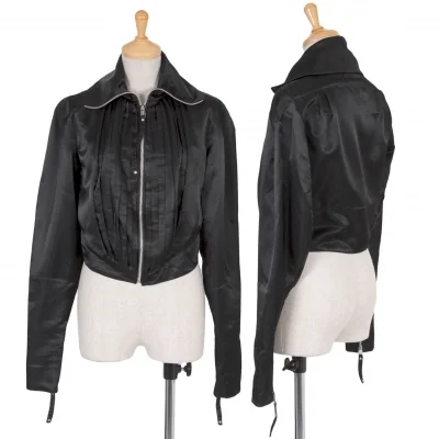 【SALE】ジャンポールゴルチエファムJean Paul GAULTIER FEMME　サテンフロントプリーツブルゾン 黒
