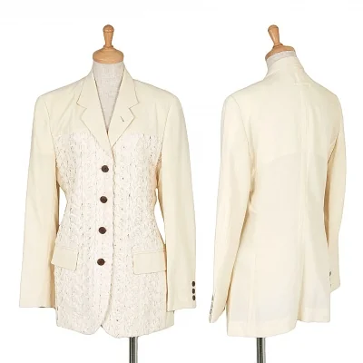 【最終値下げ】ジャンポールゴルチエファムJean Paul GAULTIER FEMME フロント装飾ウールジャケット 生成り