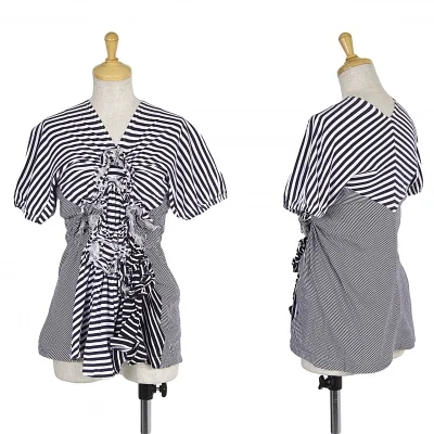 トリココムデギャルソンtricot COMME des GARCONS コサージュデザインボーダー切替チュニック