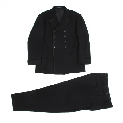 ヨウジヤマモト プールオムYohji Yamamoto POUR HOMME ４本ステッチ８Bダブルウールセットアップスーツ 黒