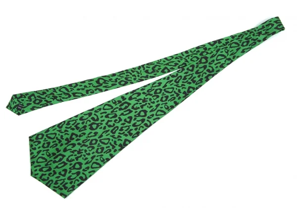YOHJI YAMAMOTO POUR HOMME シルク レオパード ネクタイ Yohji Yamamoto POUR HOMME Leopard Big Silk Ties Green,Black (K-48014)