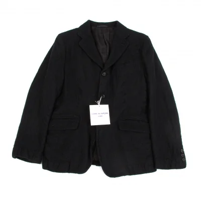 新品!コムデギャルソンオムCOMME des GARCONS HOMME ウール起毛縮絨3Bジャケット 黒