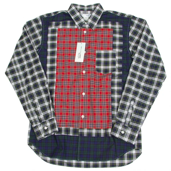 コムデギャルソンシャツボーイズCOMME des GARCONS SHIRT boys タータンチェックフレーム切替シャツ