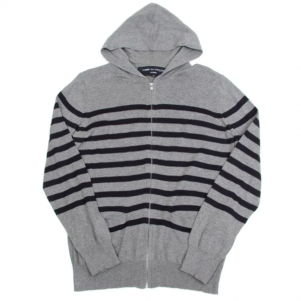 【最終値下げ】コムデギャルソンオムCOMME des GARCONS HOMME コットンマリンボーダージップアップパーカー