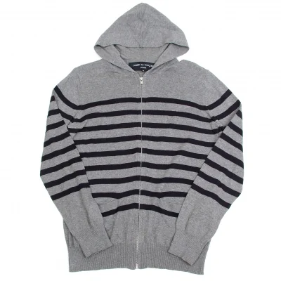 【最終値下げ】コムデギャルソンオムCOMME des GARCONS HOMME コットンマリンボーダージップアップパーカー