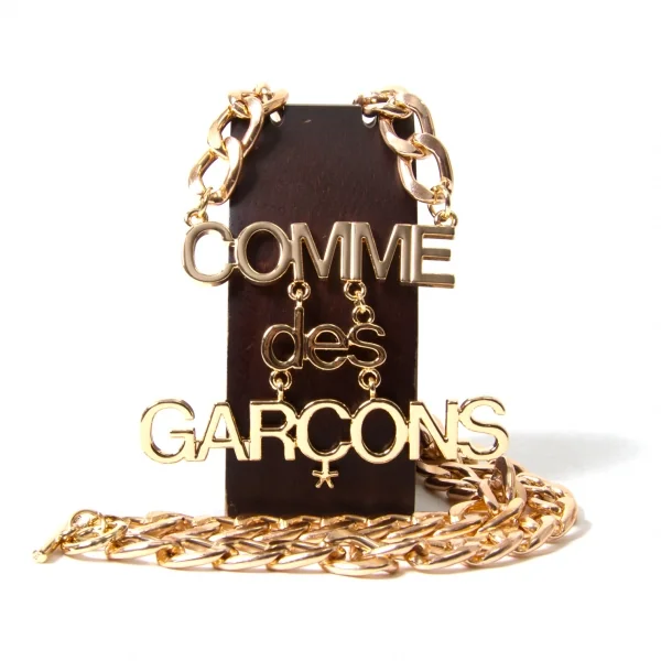 Brand new ! COMME des GARCONS Logo Chain Necklace Gold  K-48184_001