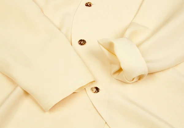(SALE) JURGEN LEHL Silk deformation no collar shirt K-48283_010