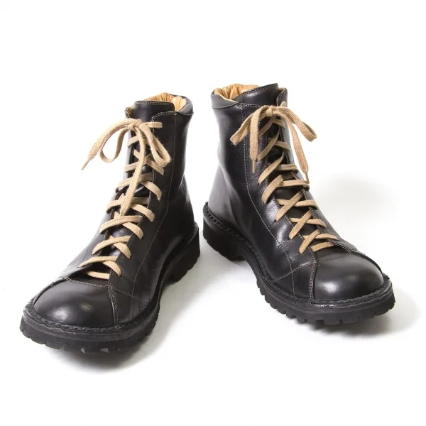 ヨウジヤマモト プールオム Yohji Yamamoto POUR HOMME ビブラムソールレザーブーツ