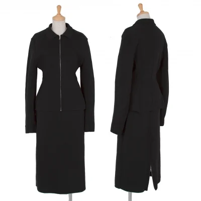 ヨウジヤマモト ファムYohji Yamamoto FEMMEウールジップニットセットアップ 黒