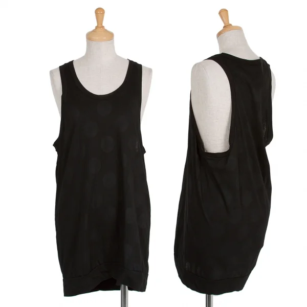 (SALE) Y's Polka Dot Cotton Sleeveless top Black 2 K-48361_001
