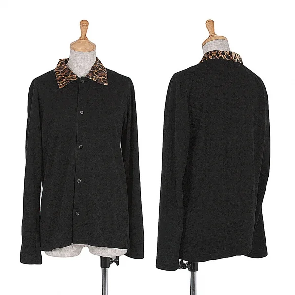 トリコ コムデギャルソンtricot COMME des GARCONS 襟レオパードウールシャツ