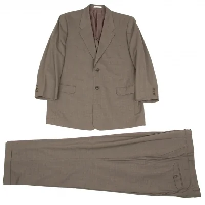 【最終値下げ】パパスPapas ウール2Bテーラードセットアップスーツ モカ系