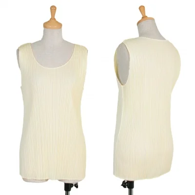 プリーツプリーズPLEATS PLEASE プリーツタンクトップ クリーム